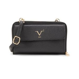 V Italia Made In Italy (Versace,) 19.69 Leather Wallet Shoulder bag, Black, NWT